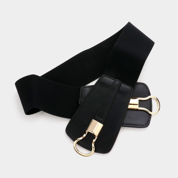 Gold and Black - 36" Bling Elastic Belt new - Picture 2 of 2